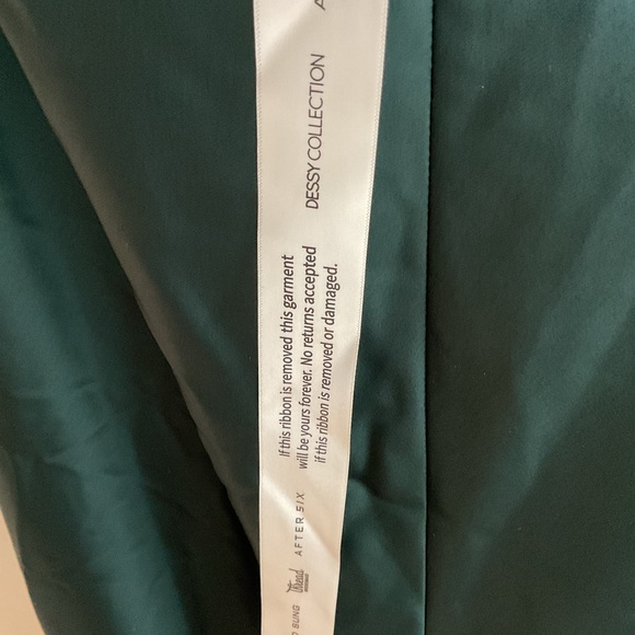 Dessy Lovely Draped Twist Halter Tie Back Trumpet Evergreen Maxi Dress NWT XL - Picture 7 of 10